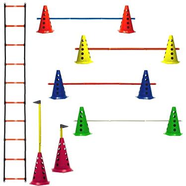 Imagem de Escada Funcional + 10 Cones Furados Com 05 Barreiras