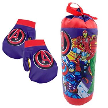 Imagem de Vingadores Kit de Boxe Infantil + Luvas Vingadores Vermelho, Azul, Dourado