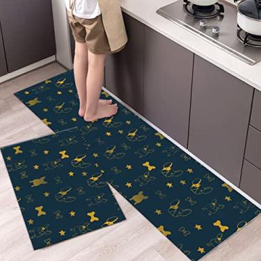 Imagem de Tapetes de cozinha e tapetes de borracha antiderrapantes para cozinha, tapete de cozinha, tapete de cozinha, lavável, tapete de cozinha, tapete para banheiro, corredor, tapete