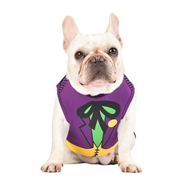 Imagem de Fantasia de cachorro Coringa DC Comics, extrapequeno (PP) | Fantasia de super-herói para cães | Fantasias de Halloween para cães pequenos, fantasia de coringa fofa | Veja a tabela de tamanhos para obter detalhes