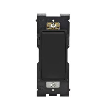 Imagem de Leviton Interruptor Renu RE153-OB para aplicações de 3 vias, 15A-120/277VAC, ônix preto