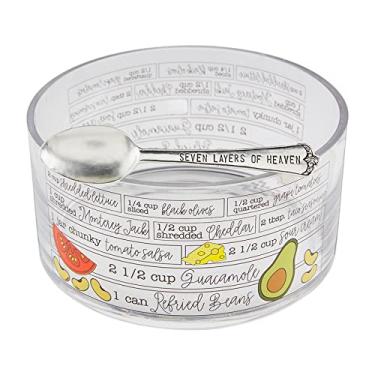 Imagem de Mud Pie Conjunto de tigelas de ingredientes de vidro, 7 camadas de molho, tigela de 10 x 20 cm de diâmetro | colher 15 cm