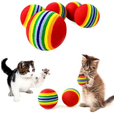 Imagem de Brinquedos de gato coloridos em massa PET SHOW Bolas de espuma EVA macias Bolas de arco-íris Brinquedos interativos para cães e gatosPET SHOW bege CFGO-A-10