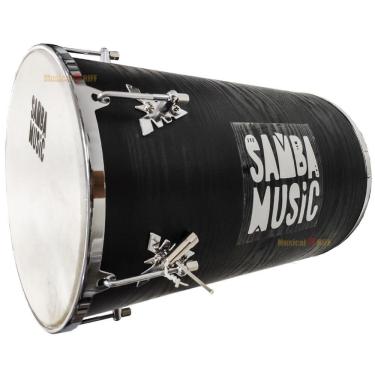 Imagem de Rebolo Samba Music Madeira 50X12 Pvc Preto Wood