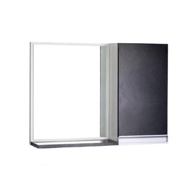 Imagem de Espelho para Banheiro com Armário Preto e Branco Puxador