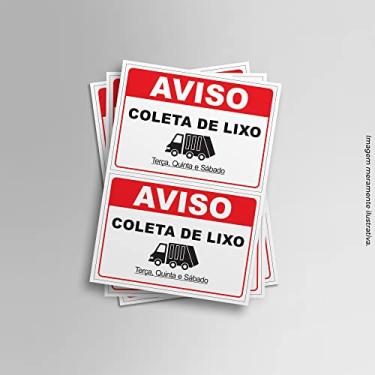 Imagem de Kit 2 Adesivos Sinalização Coleta De Lixo 14cmx20cm
