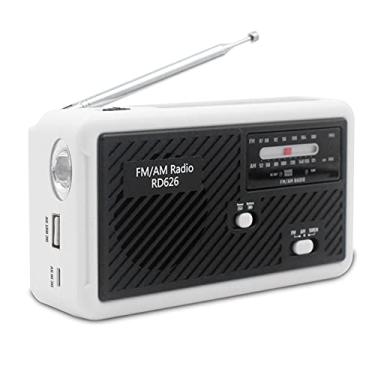 Imagem de Mingzhe RD626 FM AM Rádio Digital Banda Dupla Power Bank 1000mAh Bateria Recarregável Solar Manivela LED Emergência Lanterna Sirene Micro USB Carregamento
