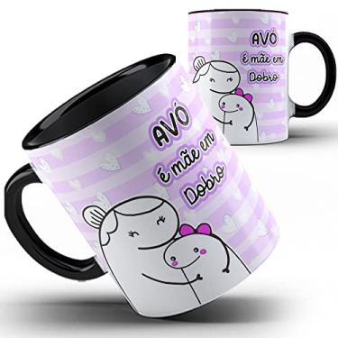 Imagem de Caneca preta vovó Flork Avó é mãe em dobro