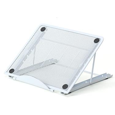 Imagem de Suporte para laptop MAXBROTHERS, suporte de elevação ajustável para computador portátil, suporte portátil dobrável para Mac MacBook Pro Air, Lenovo, HP, Dell Plus Tablet de 10 a 15,6 polegadas (Branco)