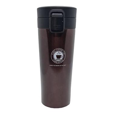 Imagem de Garrafa Térmica Em Aço Inox Com Antivazamento 400ml (Marrom)