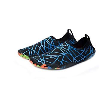 Imagem de Bestgift Sapatos de água a montante de interferência de velocidade sapatos de praia ao ar livre Sapatos de natação masculinos e femininos Azul 1 36