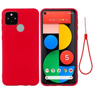 Imagem de For Google Pixel 5A Solid Color Liquid Silicone Dropproof Full Coverage Protective Case(Green)