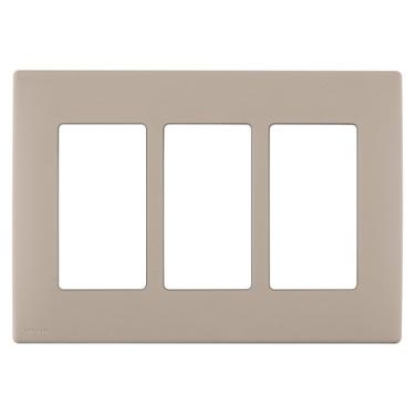 Imagem de Leviton REWP3-CA Renu Three-Gang Screwless Snap-On Wallplate, Café Latte