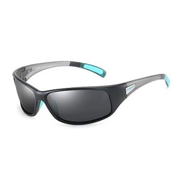 Imagem de DUBERY Óculos de sol masculinos polarizados esportivos UV400 para ciclismo ao ar livre Óculos de pesca D258, Black Gun/Black, Frame Width: 144mm