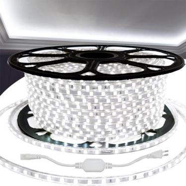 Imagem de Fita Led 5050 Branca Frio C/Fonte110v 8 Metros Provad'água - Ry