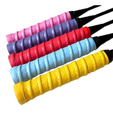 Imagem de Gullor Racket Grip antiderrapante perfurado super absorvente Tênis Overgrip Badminton Overgrip - 5 peças (a cor pode variar)