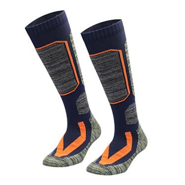 Imagem de Tingpai 1 par de meias de esqui de inverno pa homens mulheres meias pa clima frio quente e respirável pa esportes de inverno snowboa esqui montanhismo caminhadas