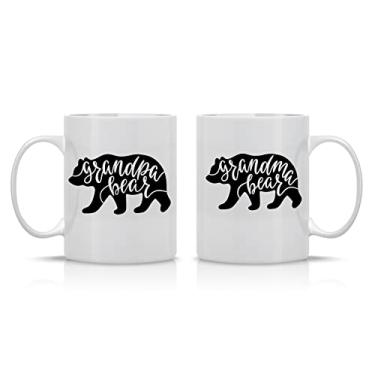 Imagem de Vovó urso avô urso - 325 ml melhor avó avô de todos os tempos avô avô ideia casal canecas aniversário conjunto de xícaras de café e chá avó avô, netos filho filha