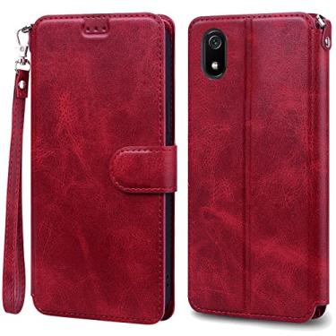 Imagem de Capa de telefone para Xiaomi Redmi 7A 7 A Matte TPU Capa Macia Carteira de Couro Capa Para Xiomi Redmi 7A Redmi7A Capa Fundas Bumper, Vermelho Com Alça Pu, Para Redmi Note10Pro