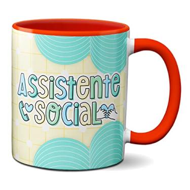 Imagem de Caneca Profissão Assistente Social Presente Fofo Criativo (Vermelha)