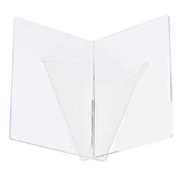 Imagem de Qudai Estante de livros de acrílico Expositor de livros em forma de X para livro de receitas Menu de receitas Revistas Titular de livro de histórias para abrir livros