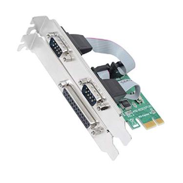 Imagem de Jeirdus Placa serial paralela PCIe Combo Card, Dual RS-232 Serial Port COM & Impressora DB25 Porta paralela LPT para PCI Express Card Converter WCH382 Chip com suporte baixo
