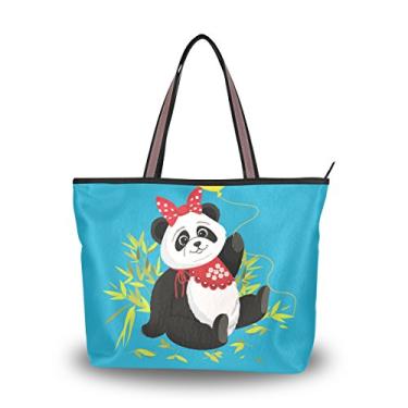 Imagem de ColourLife Bolsa feminina com alça de panda fofa para mãe, bolsa de ombro, Multicolorido., Large