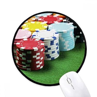 Imagem de Mouse pads de mesa verde para jogos com foto redonda antiderrapante bordas costuradas preto presente de escritório