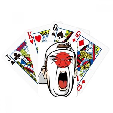 Imagem de DIYthinker Bandeira do Japão boné gritando maquiagem facial jogo de tabuleiro divertido de pôquer jogando cartas mágicas