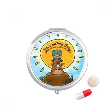 Imagem de Groundhog Day USA America Canada Festival Pill Case Pocket Medicine Storage Box Dispenser Recipiente
