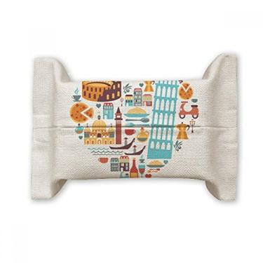 Imagem de Bolsa de linho de algodão para lenços faciais com coração da Itália Roman Theater