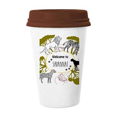 Imagem de Caneca Africana Welcom To Savanna Pinto Leopardo Vida Selvagem Caneca Café Copo Cerâmica Copo