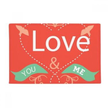 Imagem de DIYthinker Tapete antiderrapante para porta de banheiro Dia dos Namorados Vermelho Verde Love You