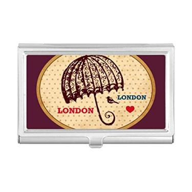 Imagem de Carimbo de guarda-chuva britânico de Londres com porta-cartões de visita