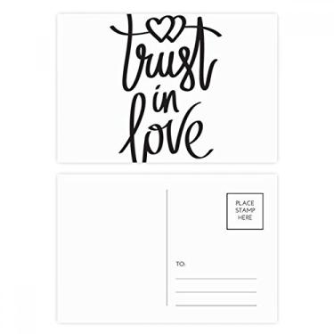 Imagem de Trust in Love Conjunto de cartões postais de aniversário para enviar cartões de agradecimento