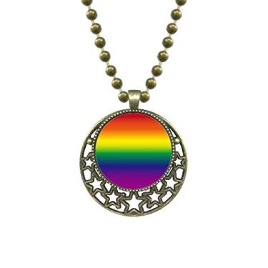 Imagem de DIYthinker Gradiente LGBT Rainbow Homo Pendant Star Necklace Moon Chain Jewelry