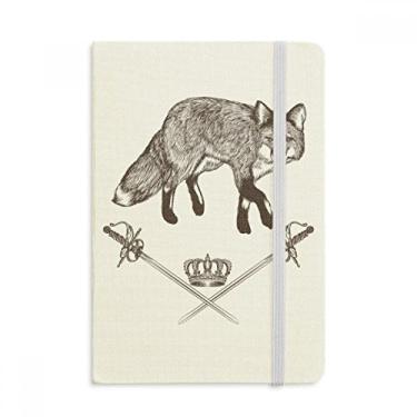 Imagem de Caderno com estampa de espada de raposa, coroa de animais, estilo barroco, capa dura oficial, diário clássico