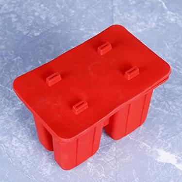 Imagem de jia cool Molde de sorvete, 10 células, gel de sílica clássico, reutilizável, conjunto de moldes de picolé, picolé, máquina de fazer sorvete, crianças, ferramentas para fazer sorvete, com quatro vermelhos (110 varas de madeira))