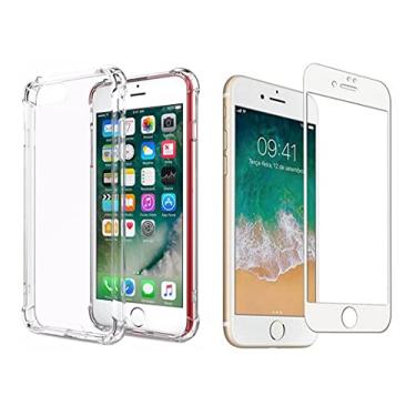 Imagem de Capa Capinha Anti Impacto e Película 3D Branca iPhone 7/8 Plus - (C7COMPANY)