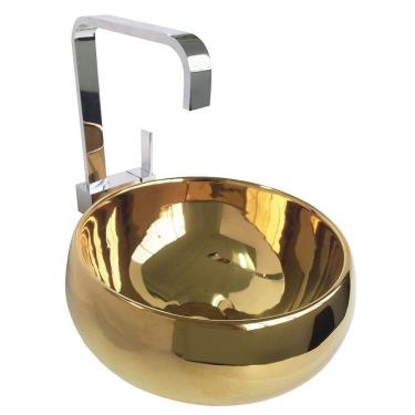 Imagem de Cuba de Apoio Cerâmica Reno RC 400 Dourada