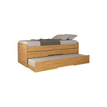 Imagem de Cama Bibox de Solteiro com Auxiliar e 2 Gavetas Juliette - Robel Moveis (Camaru)