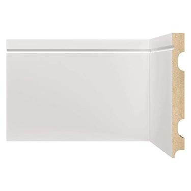 Imagem de Kit 05 Rodapés Mdf 1503 Moldufama 15mmx15cmx240cm Branco