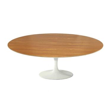Imagem de Mesa Saarinen Oval Centro Freijó 120x80cm - Base Branca