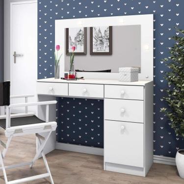 Imagem de Penteadeira LED 1 Porta 4 Gavetas Happy