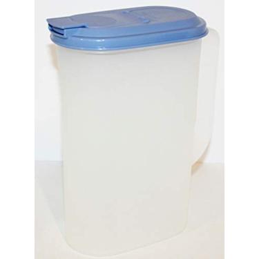 Imagem de Tupperware Vintage Slim Line 2 Quart Sheer Refrigerator Pitcher With True Blue Seal