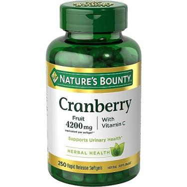 Imagem de Nature's Bounty Cranberry 4200mg Com Vitamina C, Saúde Urinária E Suporte Imunológico, Cranberry Concentrado, 250 Softgels de Rápida Absorção