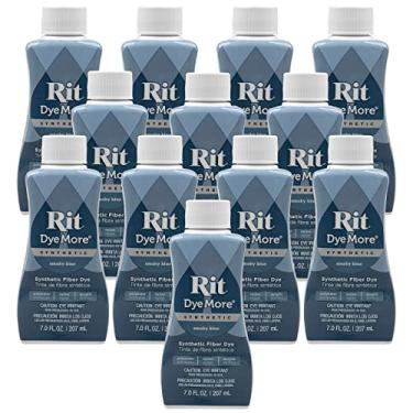 Imagem de Rit DyeMore – Corante de fibra líquida sintética de 200 ml para roupas, decoração e artesanato – Azul fumê (pacote com 12)
