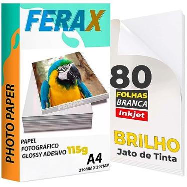 Imagem de 80 Folhas Papel Fotográfico Adesivo 115g Glossy- Frete Baixo Cor:Branco jato de tinta Inkjet adesivo brilhante para impressão de Fotos, artesanato, etiquetas, brindes 80 Folhas