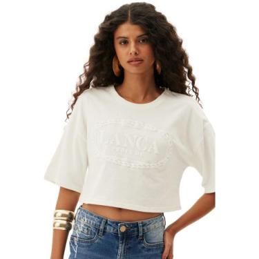 Imagem de Camiseta Cropped Lança Perfume Av24a Off White Feminino