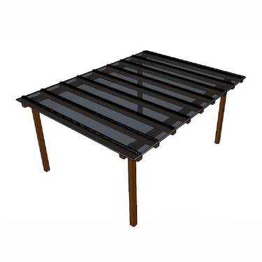 Imagem de kit Policarbonato Fume 6mm 4,00m x 3,00m - Perfis Naturais